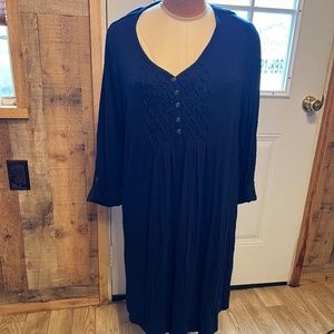 LADIES WOMENS PLUS 1X KIM ROGER NAVY BLUE DRESS
